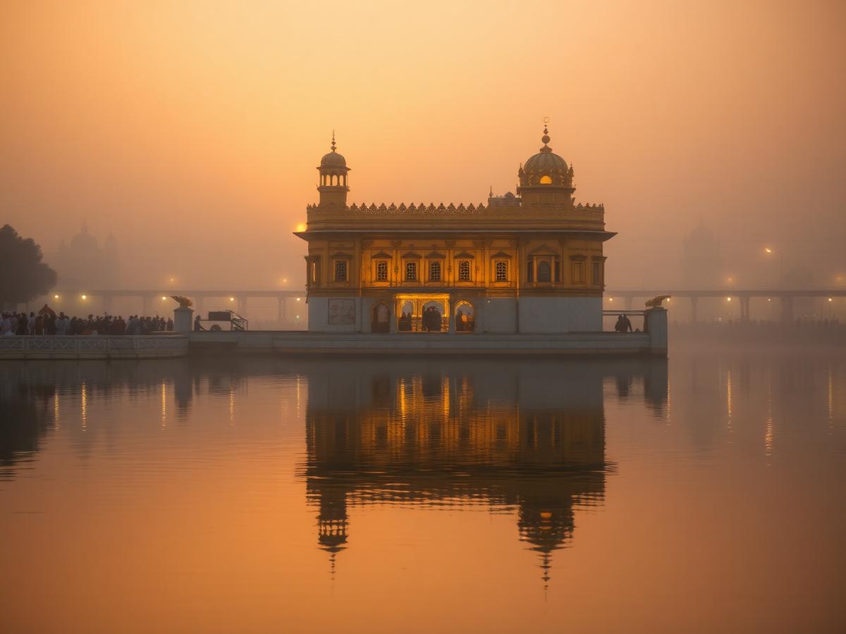 The Golden Temple, Amritsar, at dawn